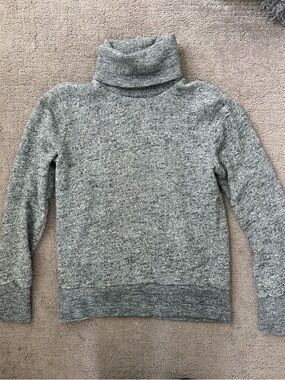 J. Crew Marled Gray Turtleneck Sweater Cozy Knit Ribbed Trim Neutral Size XS